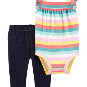 CARTER'S  BABY G 2PC MULTI  STRIPES SET $21.95 VAT