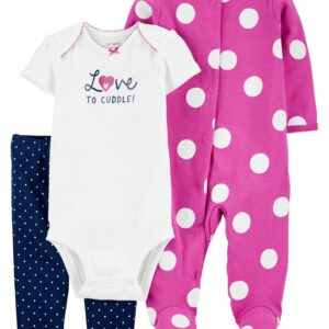 CARTER'S BABY G 3PC PURPLE LOVE TO CUDDLE! SET $28.22 VAT