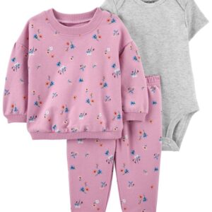 CARTER'S  BABY G PURPLE FLORAL CARDI SET $32.67 VAT
