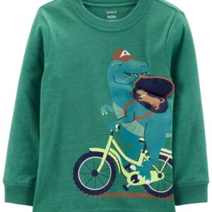 CARTER'S  TODDLER B GREEN BIKING DINO L/S TEE  $22.61 VAT