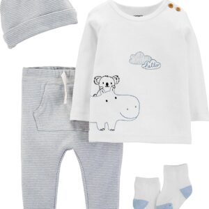CARTER'S  BABY B 4PC HELLO HIPPO SET $26.90 VAT