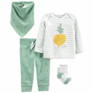 CARTER'S BABY B NEUTRAL 4 PC VEGGIE SET $26.90 VAT