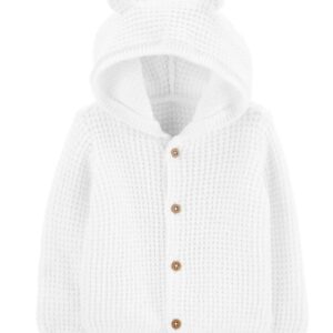 CARTER'S   BABY OFF WHITE HOODED CARDIGAN   $33.66VAT