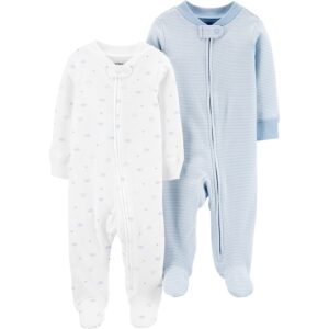 CARTER'S BABY B 2PK BLUE STRIPES-CLOUDS SLEEPN'PLAY $31.35 VAT
