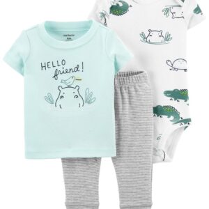 CARTER'S  BABY B 3PC MINT HELLO FRIEND! SET  $26.90 VAT
