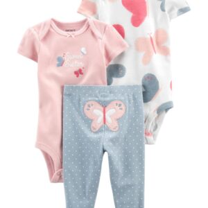 CARTER'S  BABY G 3PC PINK-BUTTERFLY SET $25.25 VAT