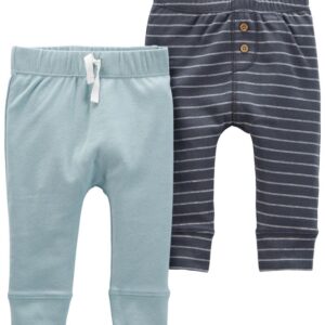 CARTER'S BABY B 2PK PANTS GREYSTRIPES-BLUE $21.62 VAT