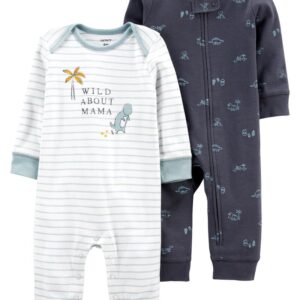 CARTER'S BABY B 2PK WILD ABOUT MAMA COVERALLS $26.90 VAT