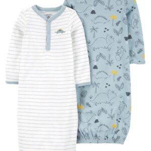 CARTER'S   BABY B 2PK DINOS GOWNS $23.93 VAT