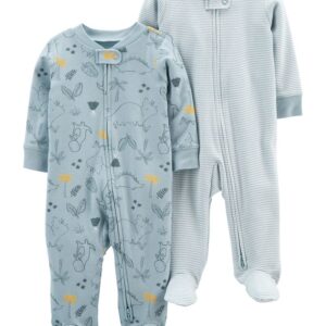 CARTER'S  BABY B 2PK SLEEPN'PLAY BLUE DINO $31.35 VAT
