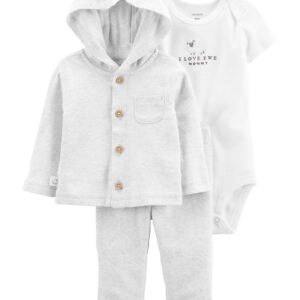CARTER'S BABY 3PC I LOVE EWE MOMMY CARDI SET $26.90 VAT