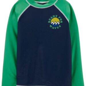 CARTER'S  BIG B NAVY-STRIPE L/S RASHGUARD  $25.74 VAT