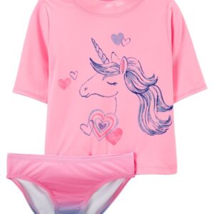 CARTER'S  BABY G 2PC PINK UNICORN RG SWIMWEAR  $29.04 VAT