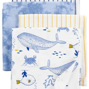 CARTER'S  4PC ASSORTED BLUE TIE DYE RECEIVING BLANKETS  $26.73  VAT