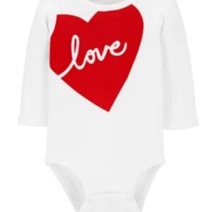 CARTER'S  BABY WHITE LOVE L/S BODYSUIT  $11.55 VAT
