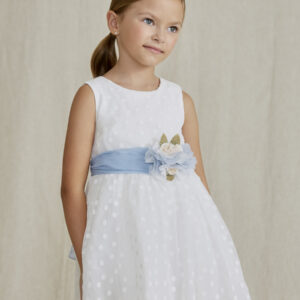 ABEL & LULA   WHITE EMBROIDERED-TULLE DRESS  $148.01 VAT