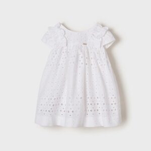 MAYORAL   BABY G  WHITE EYELET DRESS   $56.60 VAT