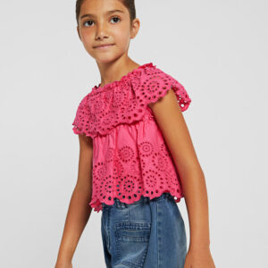 MAYORAL  TWEEN G FUCHSIA EYELET LOOSE TOP  $48.02 VAT