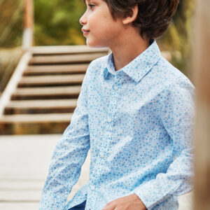 MAYORAL  B LIGHT-BLUE  FLORAL PRINTED L/S  SHIRT  $40.59 VAT