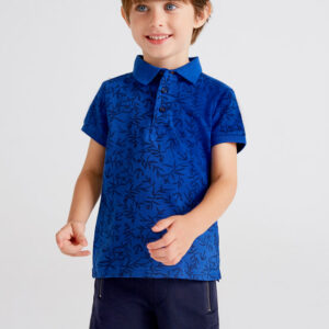MAYORAL    B  BLUE-PRINTED S/S POLO  $40.59 VAT