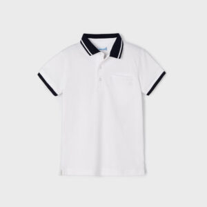 MAYORAL  BOY WHITE-NAVY TRIM COLLAR POLO   $33.50 VAT