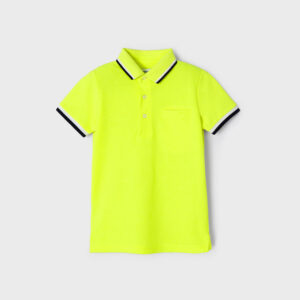 MAYORAL  BOY NEON-YELLOW TRIM COLLAR  S/S POLO   $33.50 VAT
