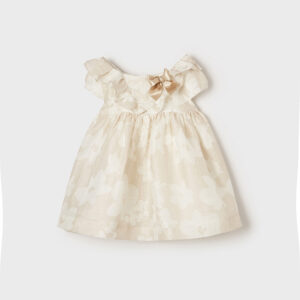 MAYORAL  BABY G BEIGE FLORAL LINEN DRESS  $61.88 VAT
