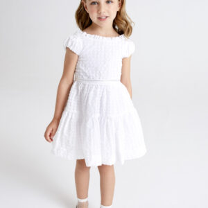 MAYORAL  WHITE SEERSUCKER PLAID DRESS  $88.61 VAT