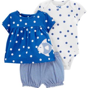 CARTER'S  BABY G 3PC BLUE-DOTFISH  $28.05 VAT