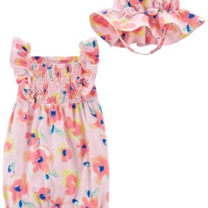 CARTER'S  BABY G 2PC PINK- FLORAL  W/ HAT SET $37.29 VAT