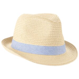 CARTER'S-  STRAW HAT WITH BLUE-CHAMBRAY TRIM - $21.29 VAT