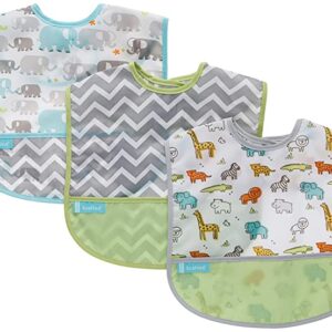 KUSHIES - CLEANBIB  SAFARI/ELEPHANT 3PK WATERPROOF BIB - $28.00 VAT