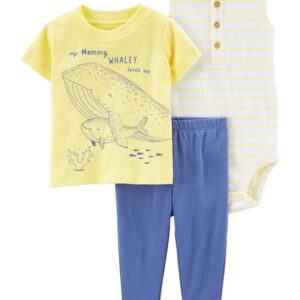 CARTER'S   BABY B 3PC YELLOW-WHALEY   SET   $29.04 VAT