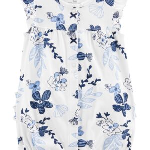 CARTER'S  BABY G 1PC BLUE-FLORAL SNAP UNDER  $15.68 VAT