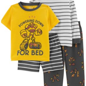 CARTER'S    TODDLER B 4PC POLY ROBOT SLEEP WEAR 36.63 VAT