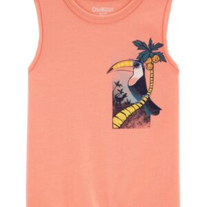 OSHKOSH   TODDLER B PEACH GRAPHIC MUSCLE TANK $16.17 VAT 16.17 VAT