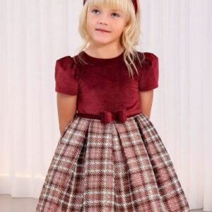 ABEL & LULA  GRANATE  PLAID JACQUARD DRESS $127.89 VAT
