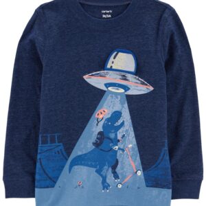 CARTER'S   TODDLER B BLUE DINO UFO L/S TEE SHIRT   $22.61 VAT