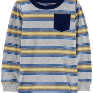 CARTER'S   BIG B HEATHER-GREY L/S STRIPE TEE SHIRT   $20.30 VAT
