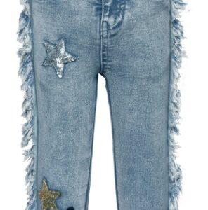 BABY SARA  BIG G DENIM PANTS W/STAR PATCHES & FRAYED EDGE DETAILS   $112.75 VAT