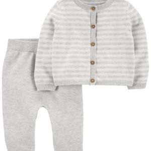 CARTER'S   BABY NEUTRAL 2PC GREY STRIPE SET   $48.70VAT