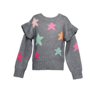 BABY SARA   BIG G RUFFLE L/S SWEATER TOP W/STAR DETAIL    $85.80 VAT