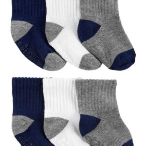 CARTER 'S     6-PACK NAVY-GREY-WHITE  1/4 CREW SOCKS   $18.81 VAT