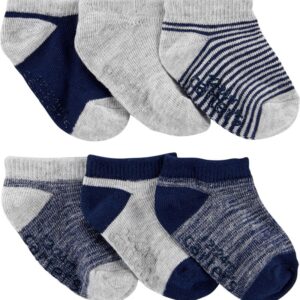CARTER'S  BOY 6-PACK GREY ANKLE SOCKS   $18.81 VAT
