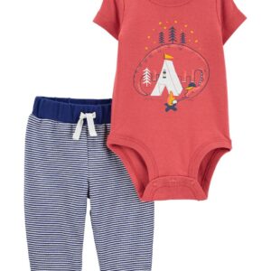 CARTER'S   BABY B RED-CAMPING BODYSUIT -PANTS SET    $22.77 VAT