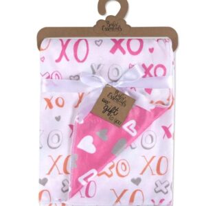 BABY ESSENTIALS - PINK XOXO MINKY REVERSIBLE BLANKET   $13.75 VAT