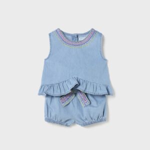 Mayoral Denim Shorts Set Baby Girls Vat $56.02