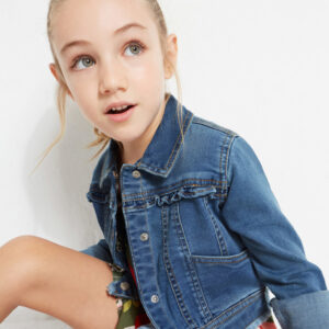 Mayoral Denim Jacket with Ruffles Vat $73.15