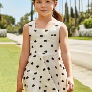 Mayoral Chickpea Polka Dot Embroidered Dress Vat $65.45