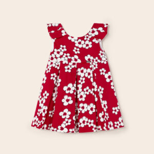 Mayoral Baby Girls Red Floral Satin Dress Vat $70.84